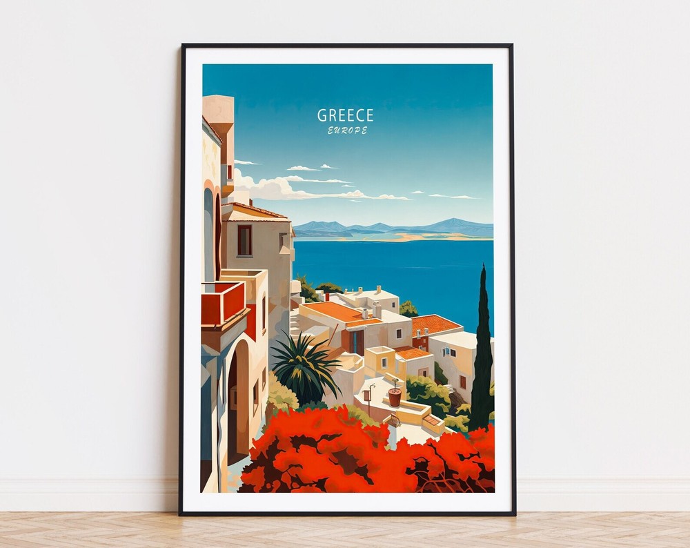 Greece Europe Travel Poster Europe Wall Art Greece Europe Print Wedding Gifts