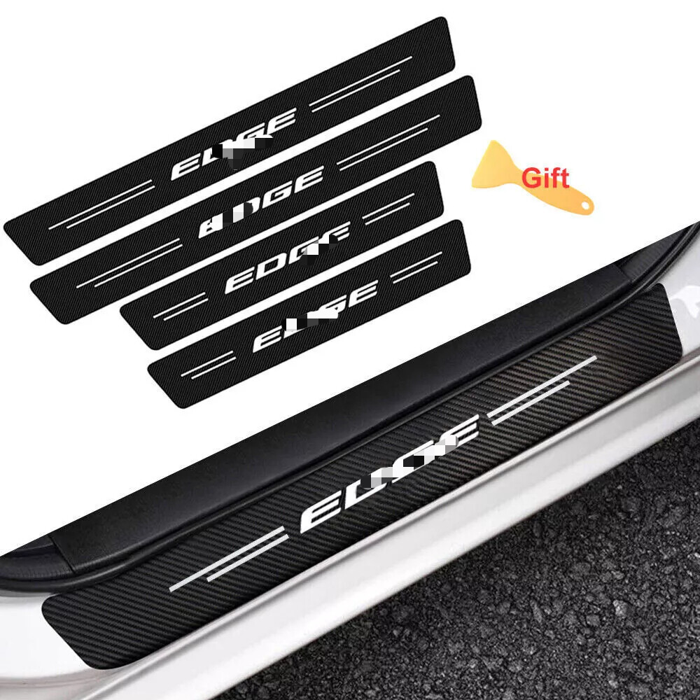4PCS Black For Edge Accessories Car Door Sill Scuff Plate Protector Step Sticker