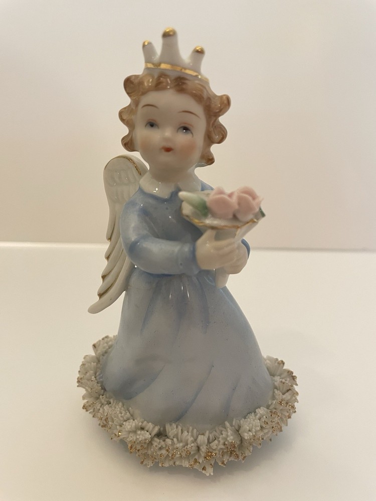 Vintage Angel With Crown And Spaghetti Trim
