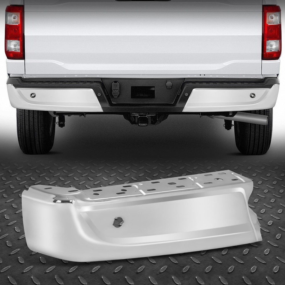 Left Driver Chrome Rear Bumper End Cap For 2021-2024 Ford F150 w/ Parking Sensor
