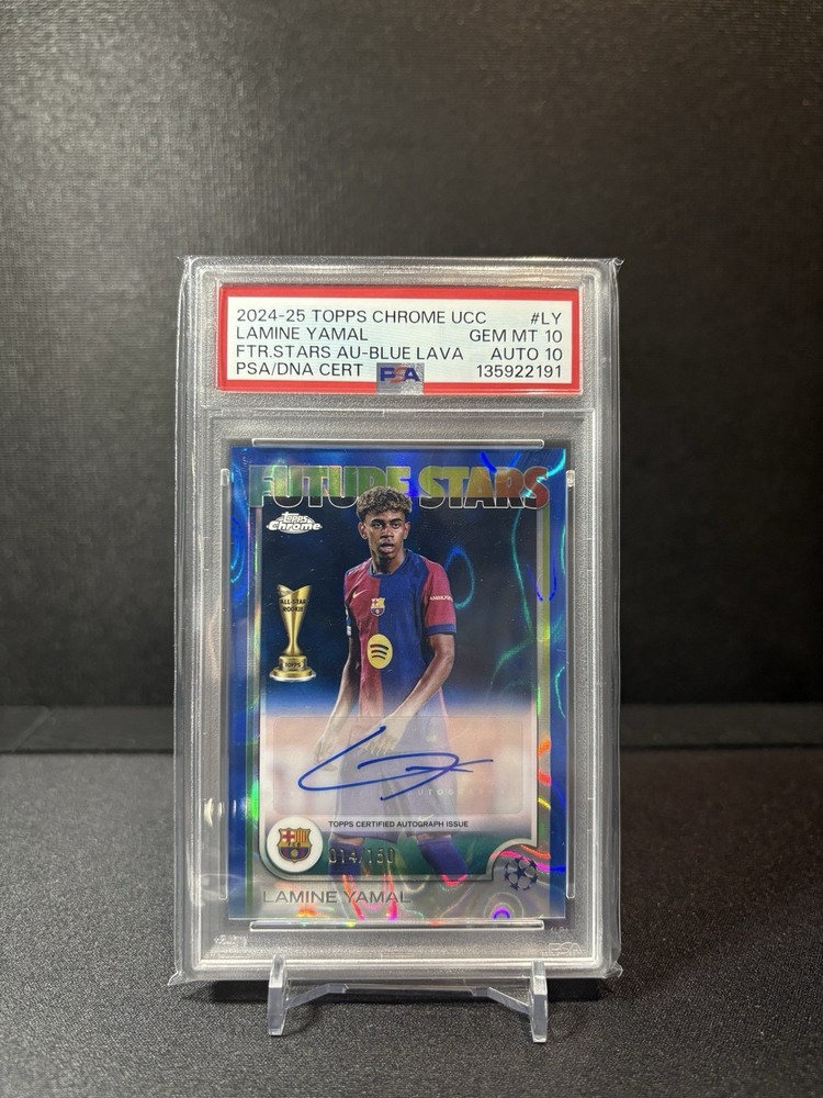 2024/25 Topps Chrome Lamine Yamal Future Stars Blue Lava Auto /150 PSA 10 10