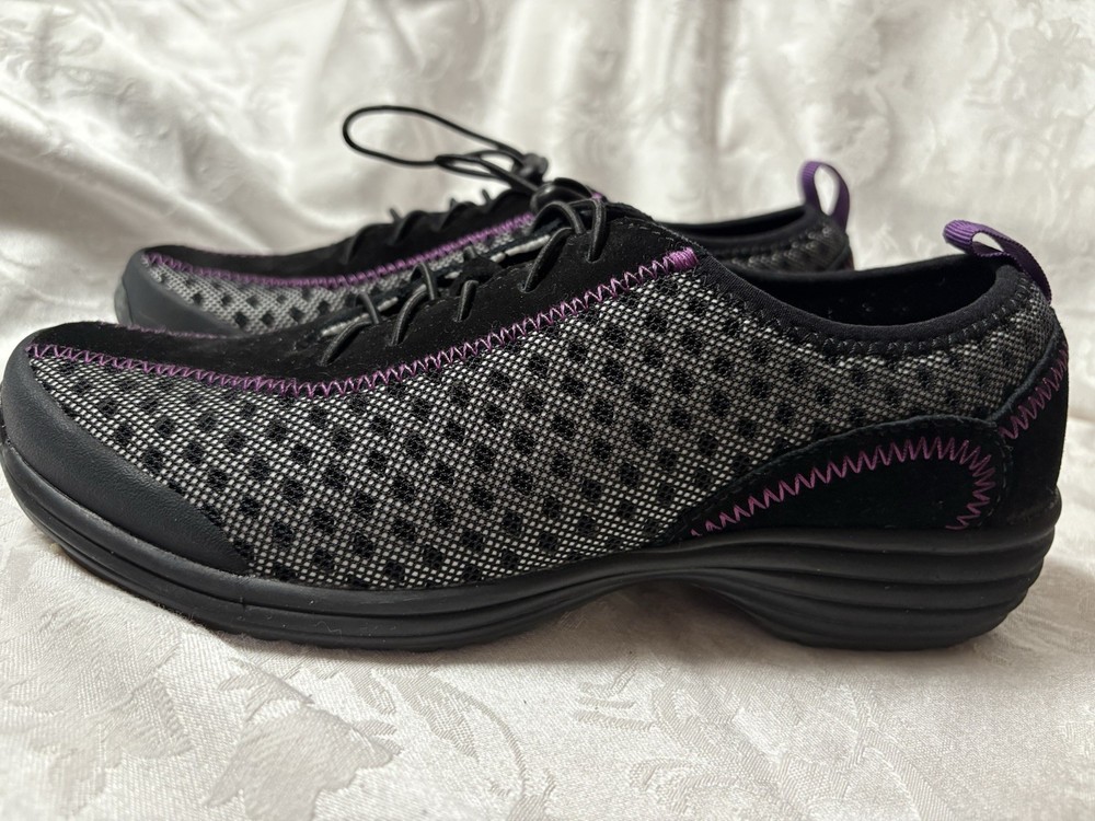 NEW Sanita O2  Slip Resistant Black Grey Purple Sneaker Shoes WOMEN'S SIZE 8/38