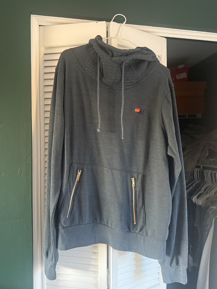 Aviator Nation Ninja Charcoal Gray Hoodie Sweatshirt Unisex XL