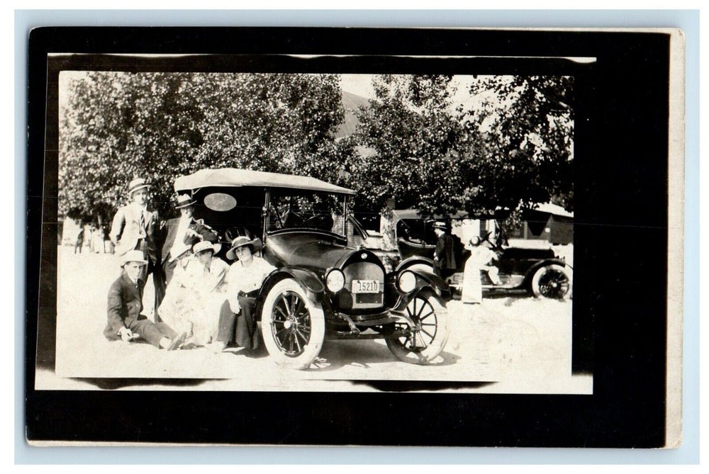 c1910's Antique Cars Men Women Sunday Drive RPPC Unposted Photo Postcard