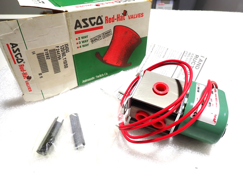 ASCO 8340A3 150PSI 110/120V RED HAT SOLENOID VALVE New