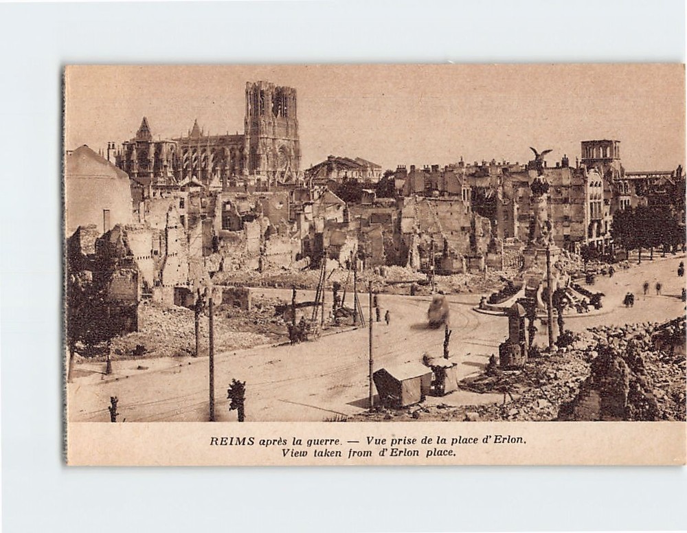 Postcard Reims After the War View Taken from Place d'Erlon France