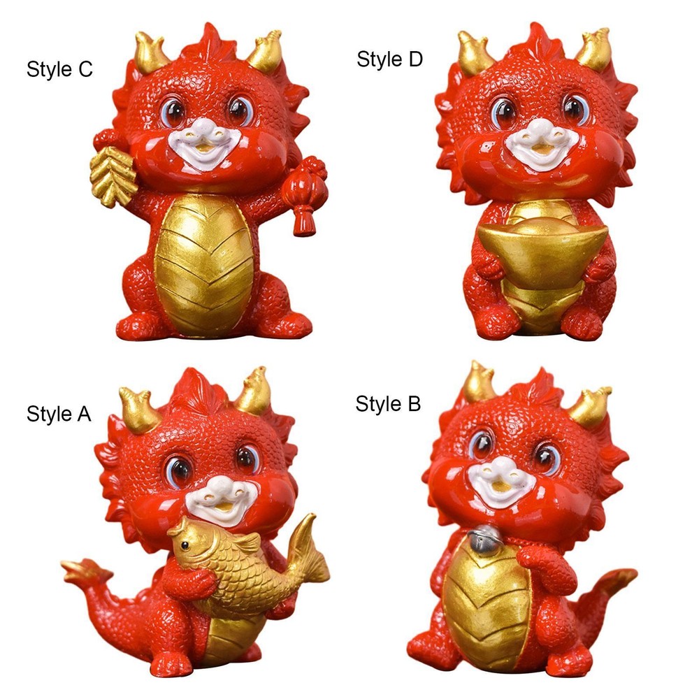 Resin Chinese Dragon Statue Souvenirs Cute for Cabinet Shelf