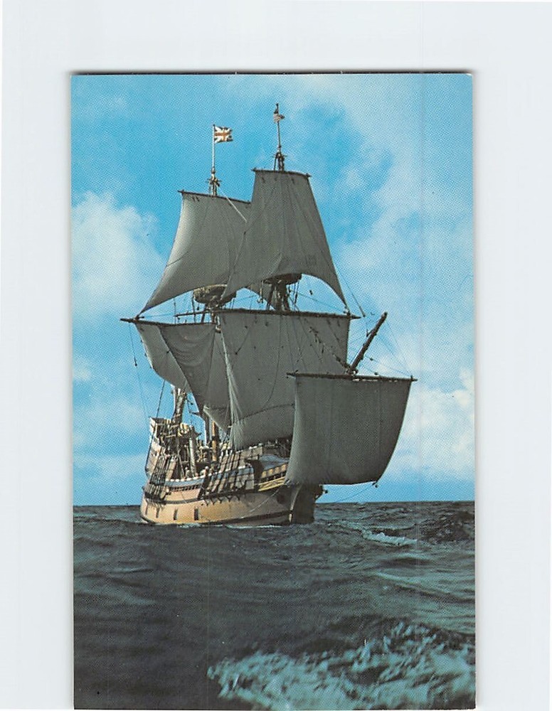 Postcard Mayflower II Trials Off Brixham England Plymouth Massachusetts