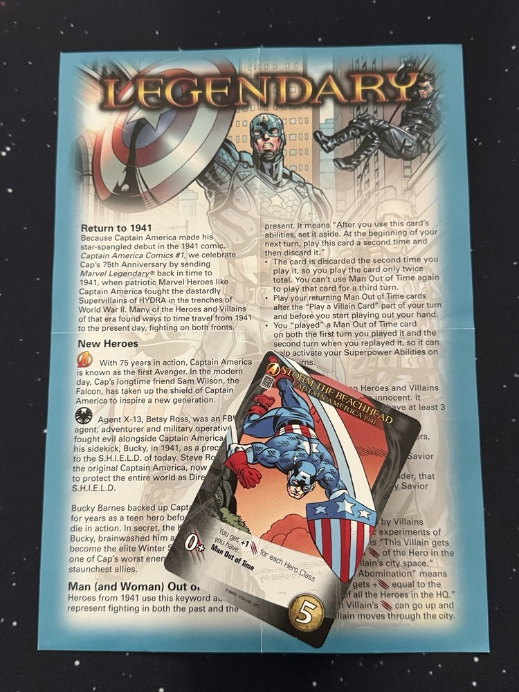 Marvel Legendary Captain America 75th Anniversary Expansion - COMPLETE - NO BOX