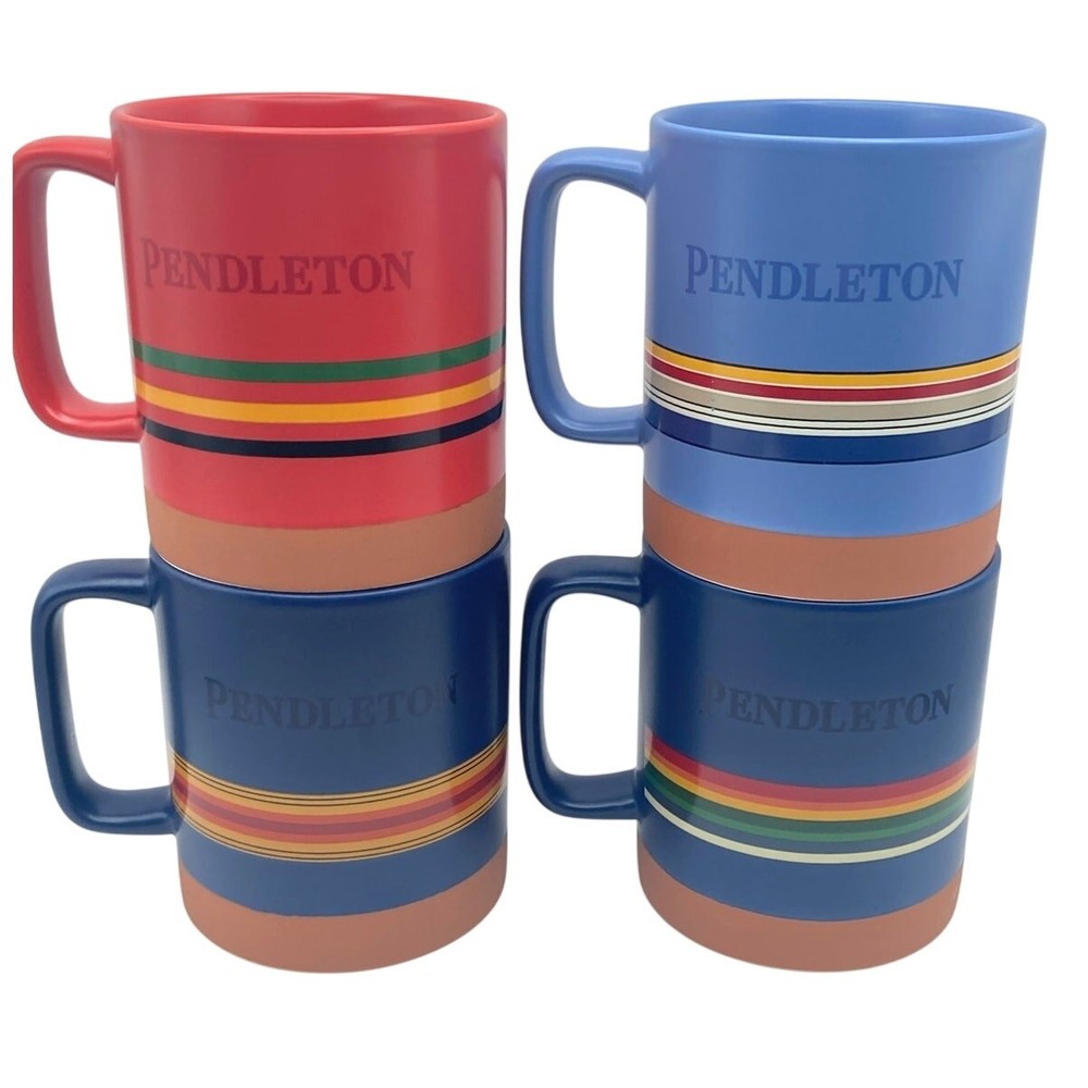 Pendleton Tea Coffee Mugs 18oz National Parks Stoneware Collectible Set of 4 USA