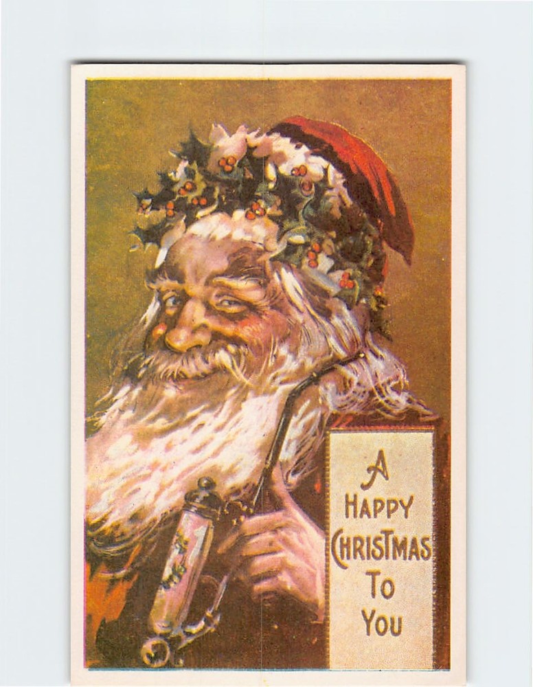 Postcard Santa Claus Art Print Christmas Holiday Greeting Card