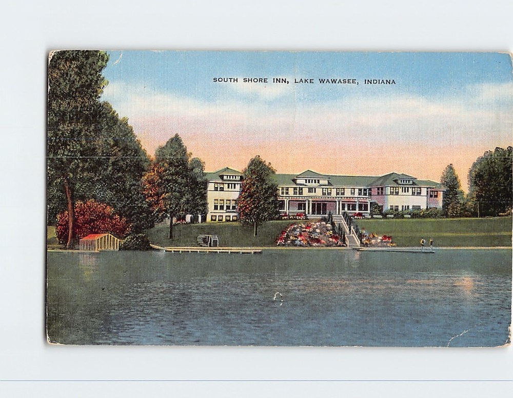 Postcard South Shore Inn Lake Wawasee Indiana USA