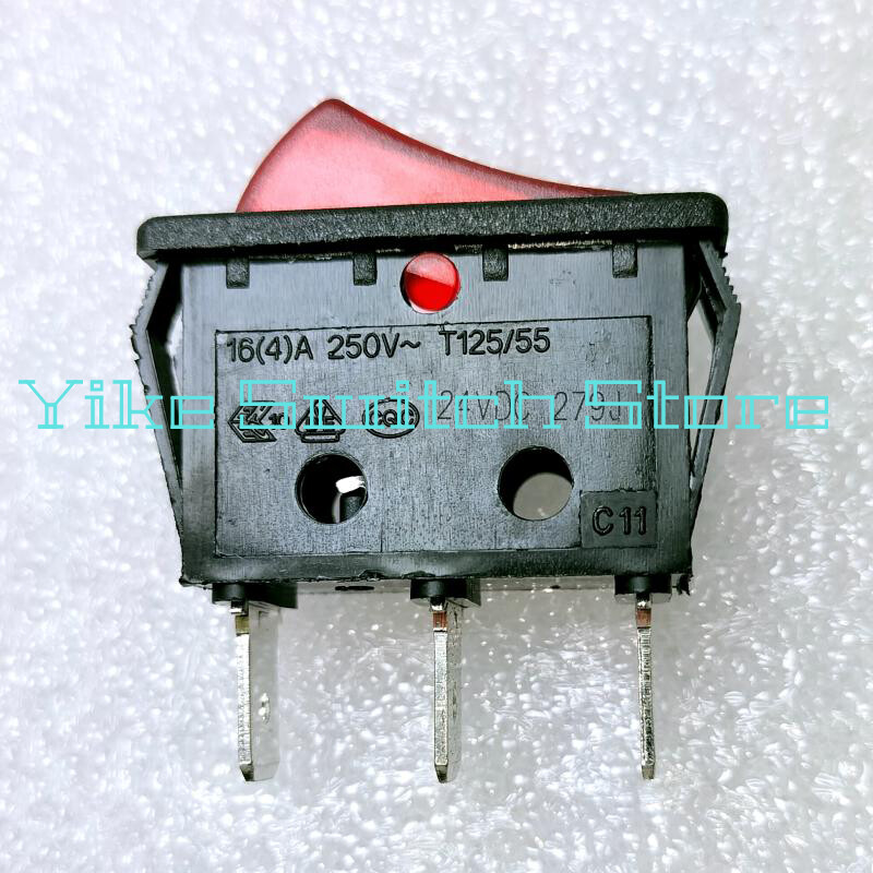 1PCS 16A 125VAC /250VAC With Lamp RH SERIES Red 3pins 2gear Rocker Switch