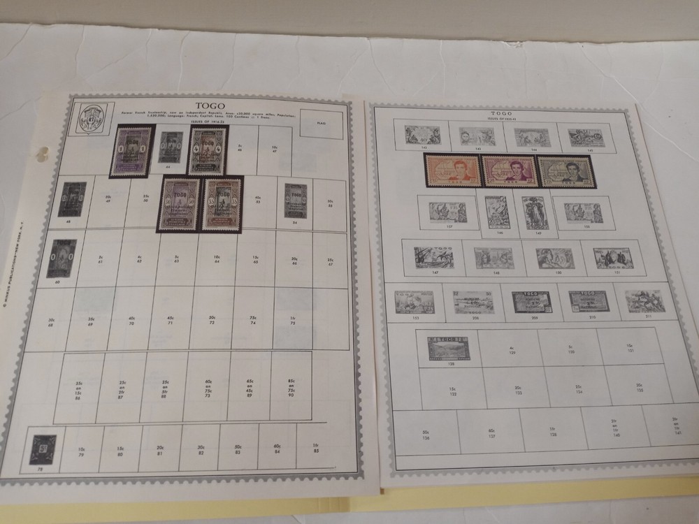 TOGO LOT OF 40+ STAMPS MINKUS ALBUM PAGES MAINLY MOUNTS