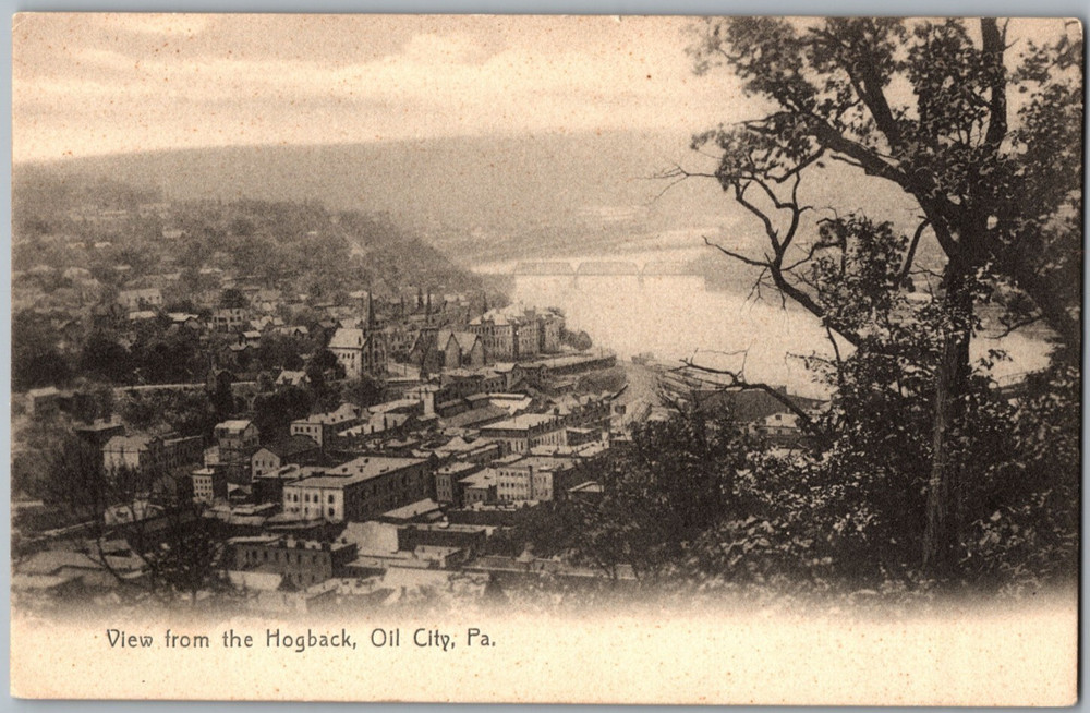 PA Oil City Venango View from the Hogback  Farrell & Wuller Postcard