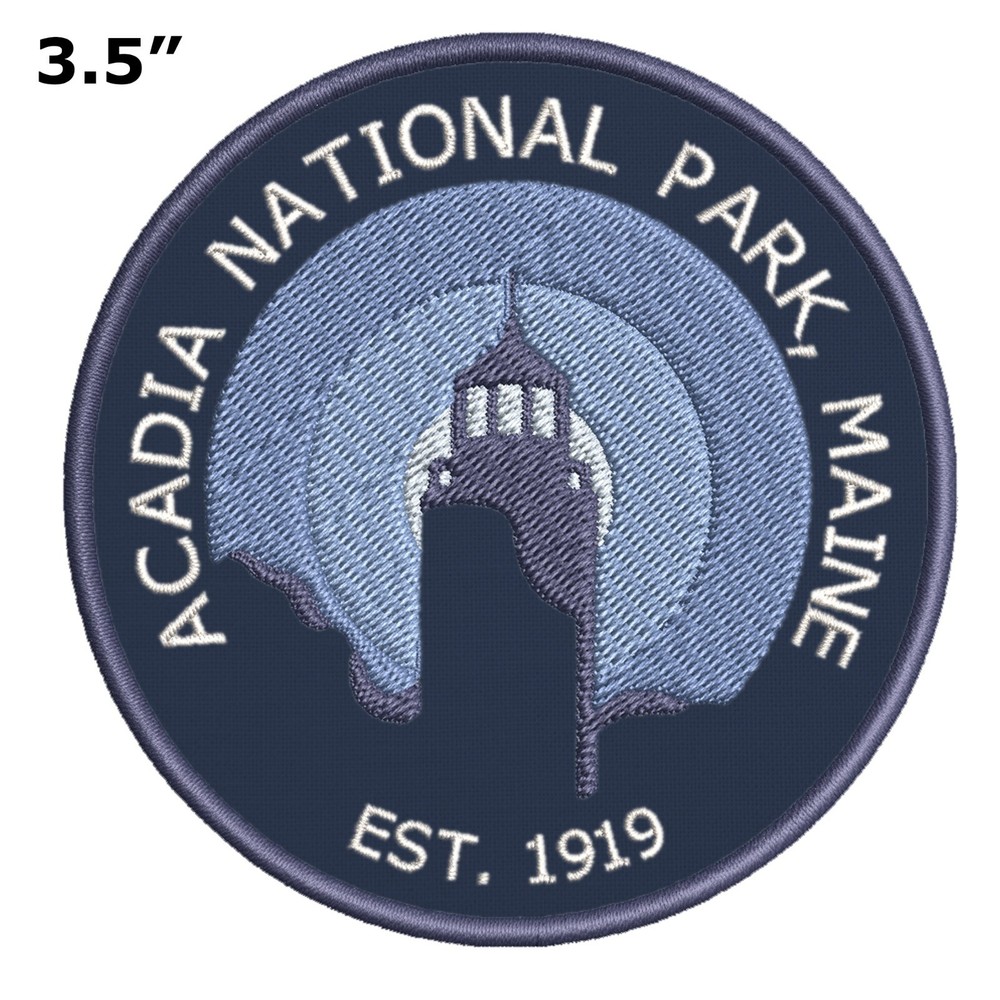 Acadia National Park Maine Patch Iron-On Embroidered Applique Nature Badge Gift-image