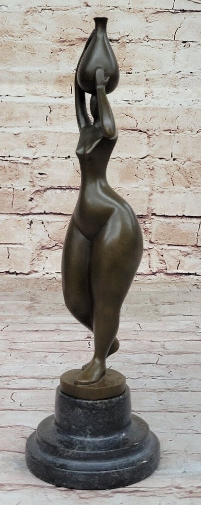 Discover the elegance of Cesaros' abstract female bronze sculpture, crafted with the intricate lost wax casting method, perfect for sophisticated décor-image