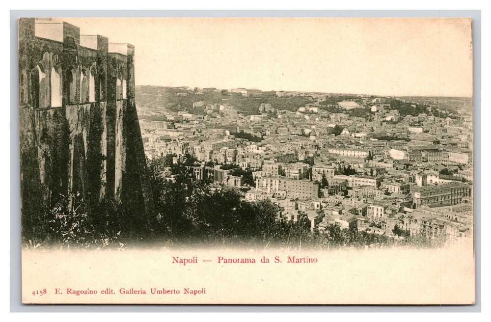 Vintage Early 1900s S Martino Panoramic Napoli Italy Undivided Back RPPC