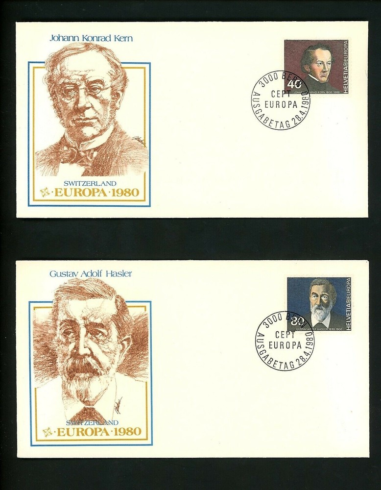 Postal History Switzerland FDC #685-686 SET OF 2 Europa politics 1980