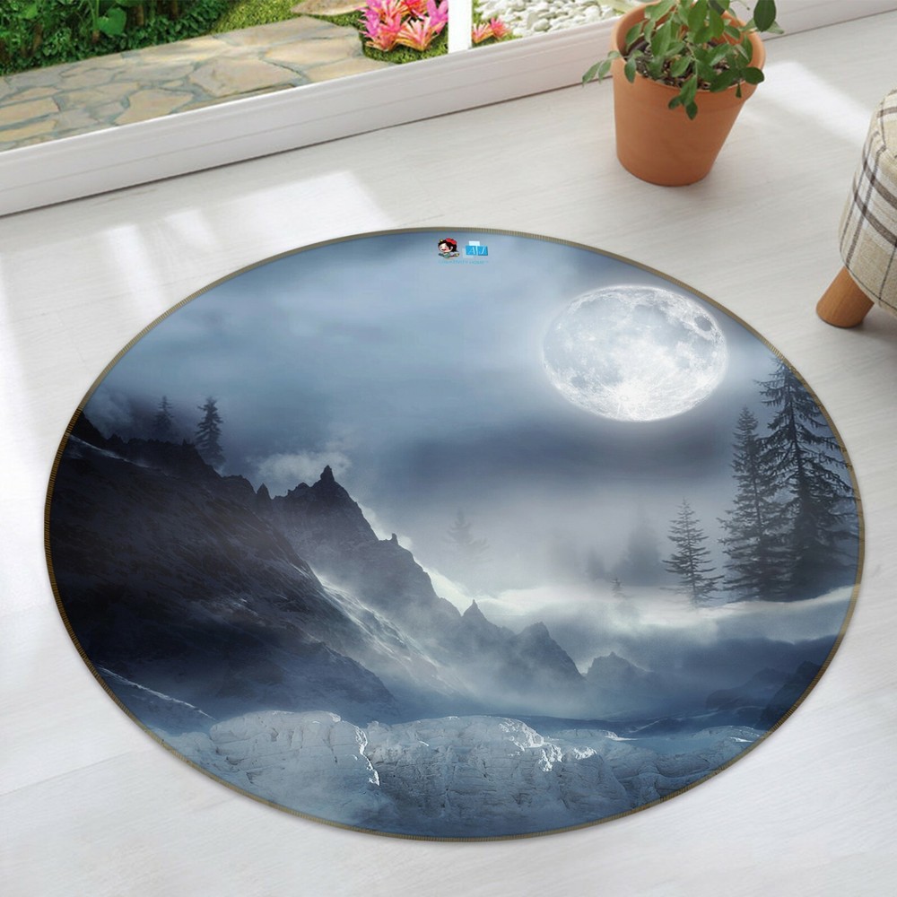 3D Moon Night View NAO3664 Game Rug Mat Elegant Photo Carpet Mat Fay
