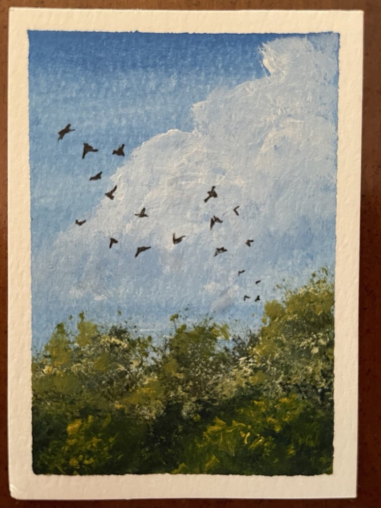 ACEO Landscape Trees Sky 