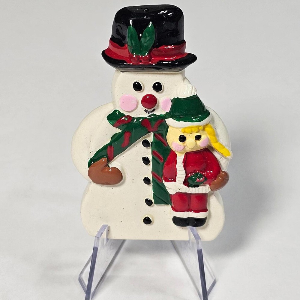 Vintage Snowman Christmas Holiday Pin Brooch for Lapel, Hat, Purse, Backpack