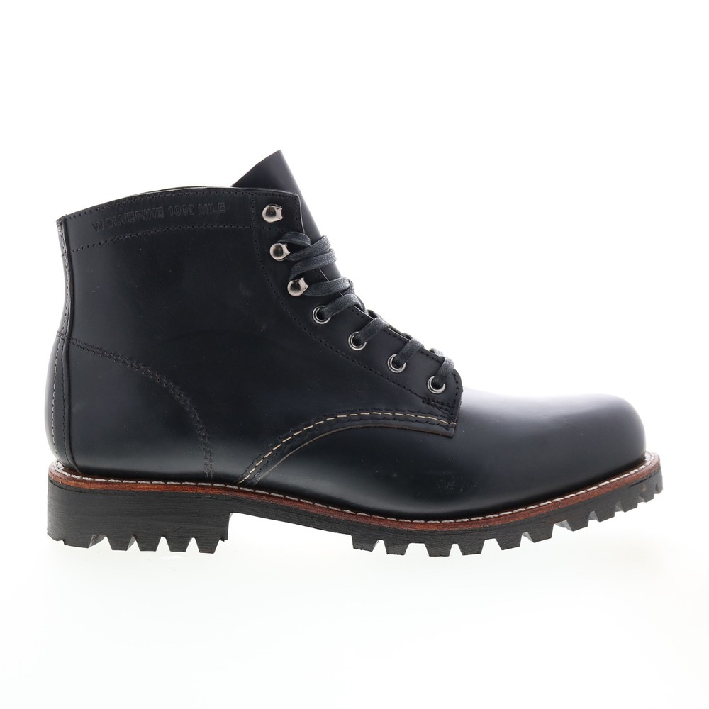 Wolverine 1000 Mile Plain Toe Rugged Boot for Men in Black