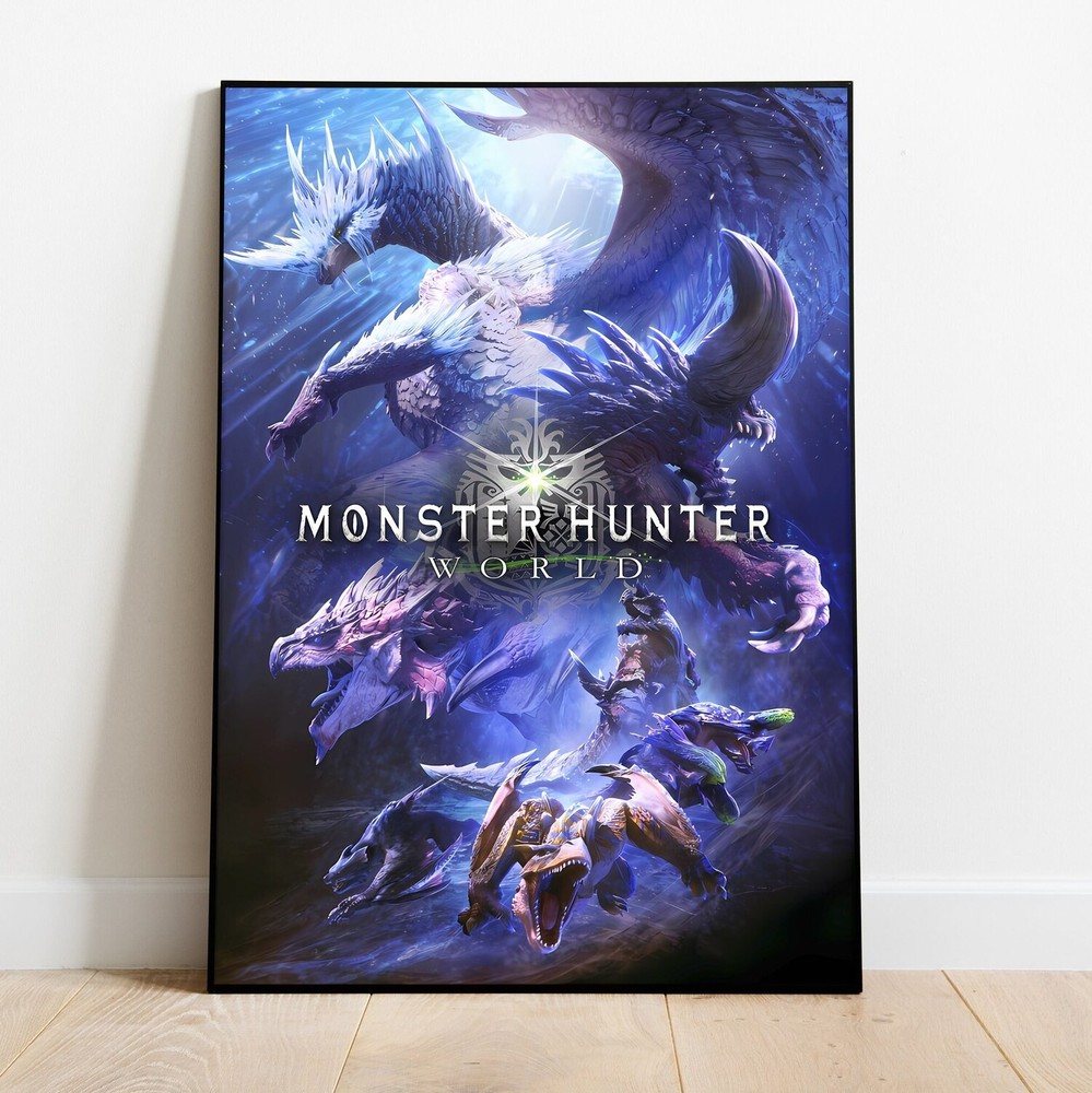 Monster Hunter World Poster | Video Game Wall Art Action RPG Gift