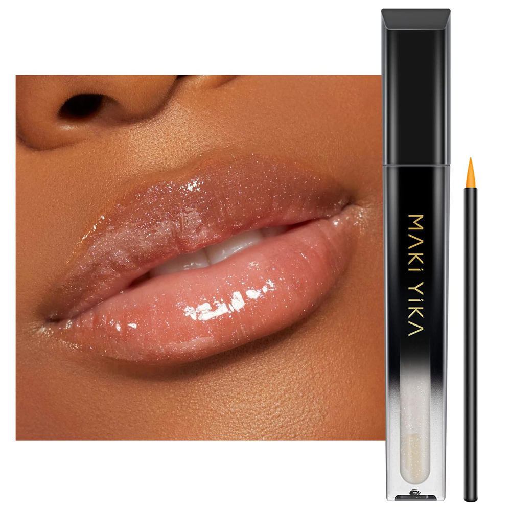 Clear Tinted Glitter Lip Gloss Plumper with Moisturizing Shine