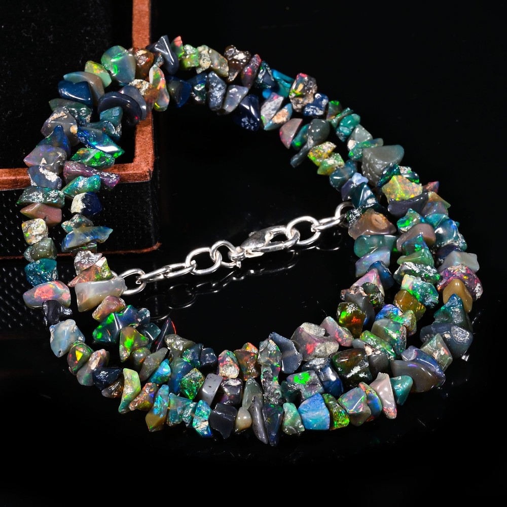 Ethiopian Opal Chip Necklace October Birthstone Gift M-325