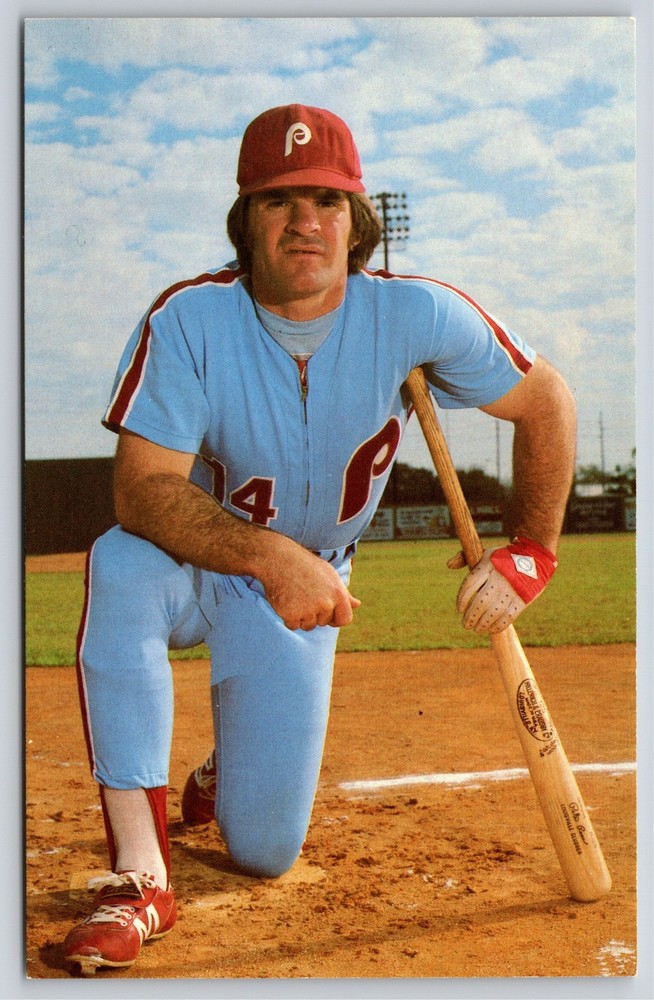 Sports~Pete Rose of the Phillies At Home Plate~Vintage Postcard