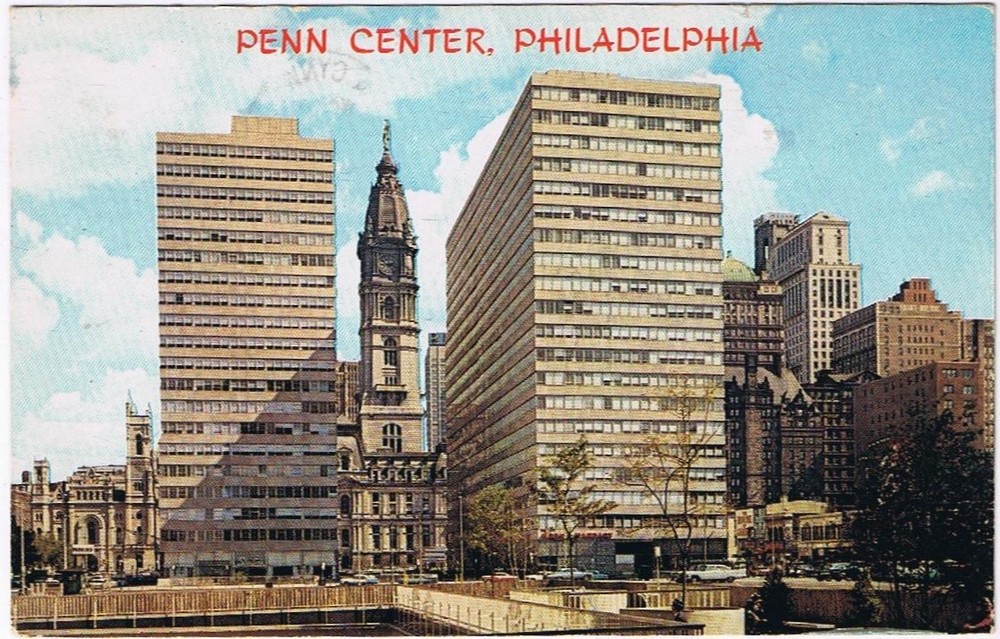 Postcard Penn Center & City Hall Philadelphia Pennsylvania