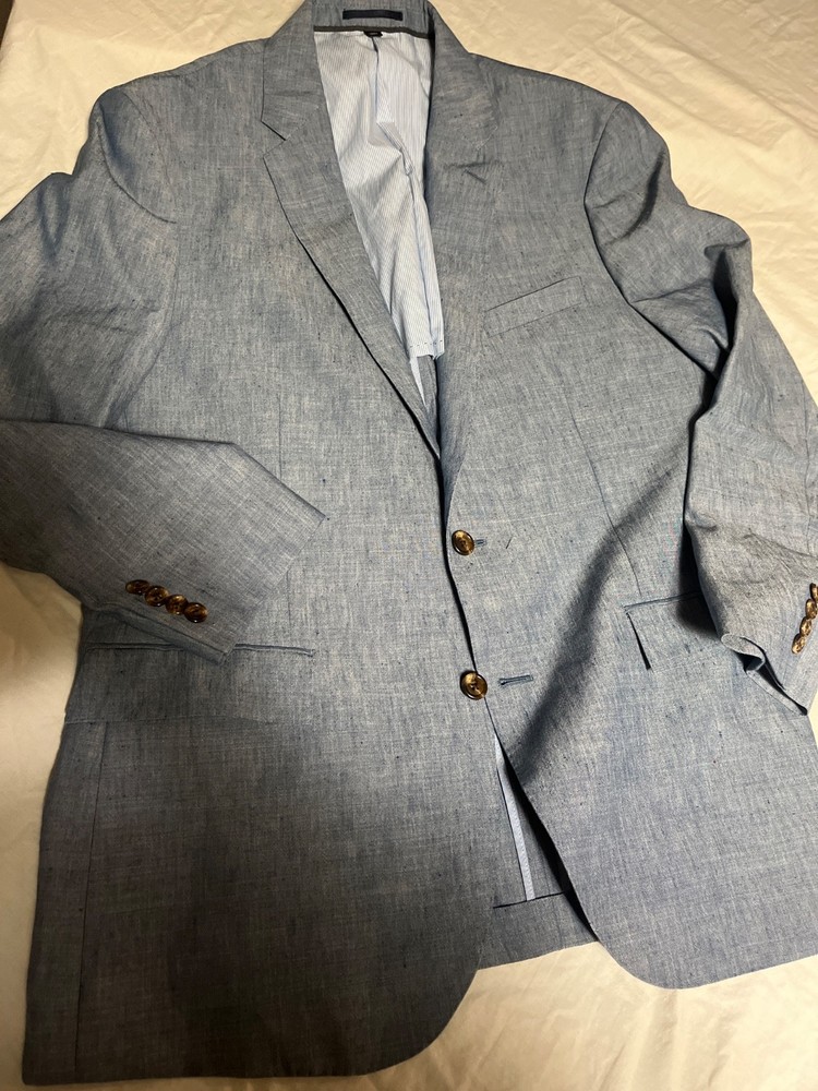 J Crew Men's Linen Wool Blend Ludlow Blazer Size 44R