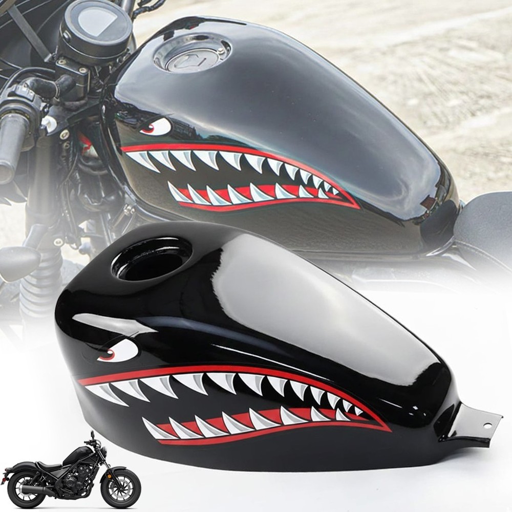 BLACK FUEL TANK TRIM COVER STICKER SHARK FIT HONDA REBEL CMX 300 500 2017-2025