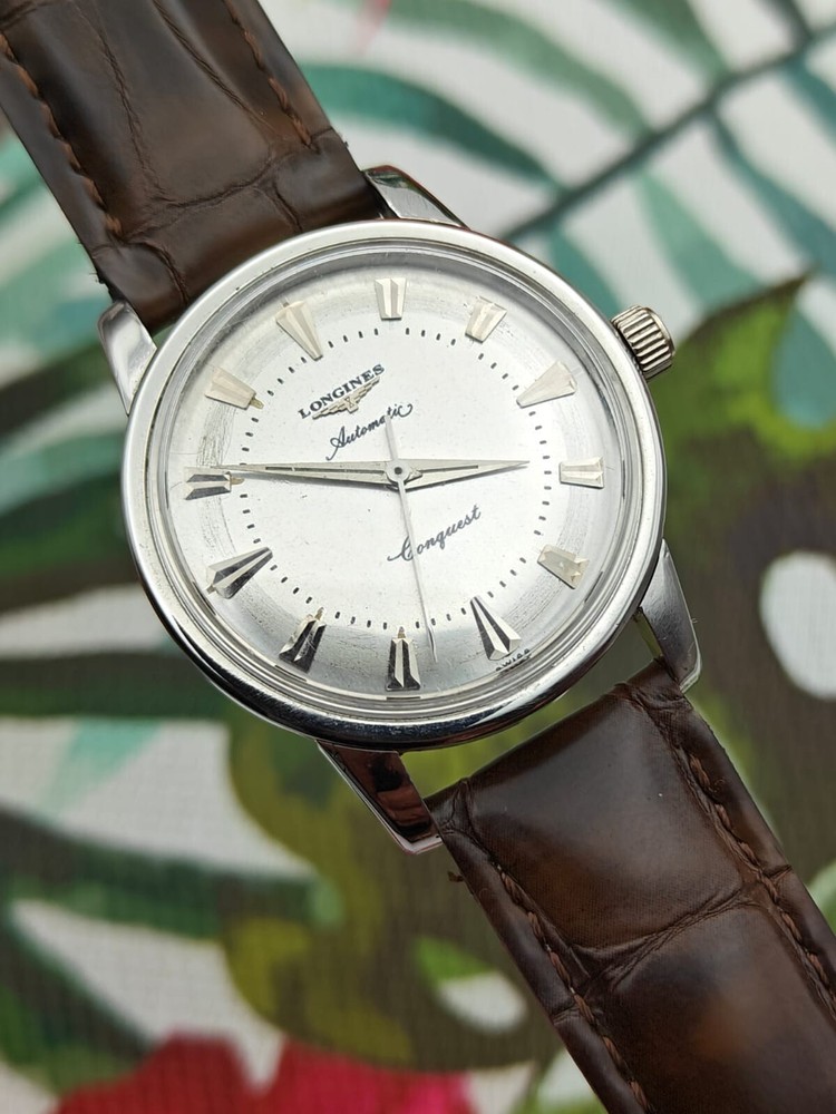 1957 Longines Conquest 19AS Swiss Automatic Rare Vintage Steel Men's Watch