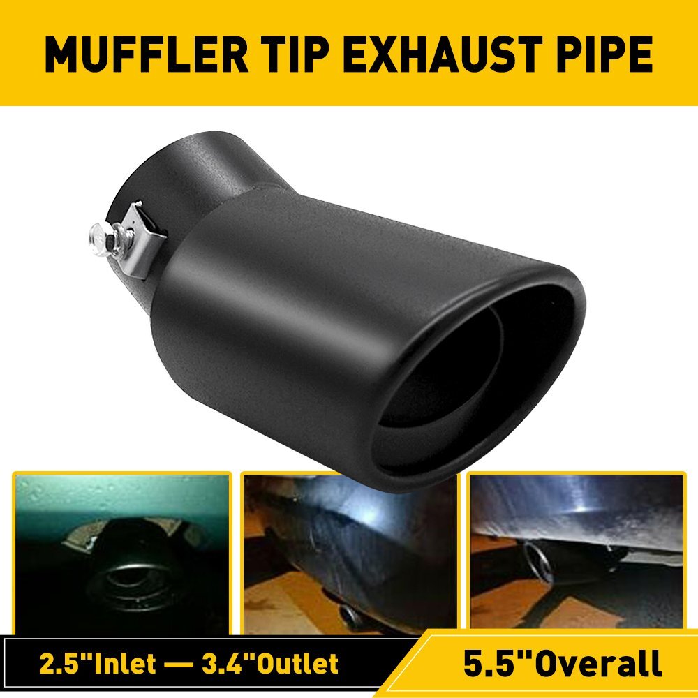 Car Exhaust Pipe Tip Rear Tail Throat Muffler Stainless Steel Accessories