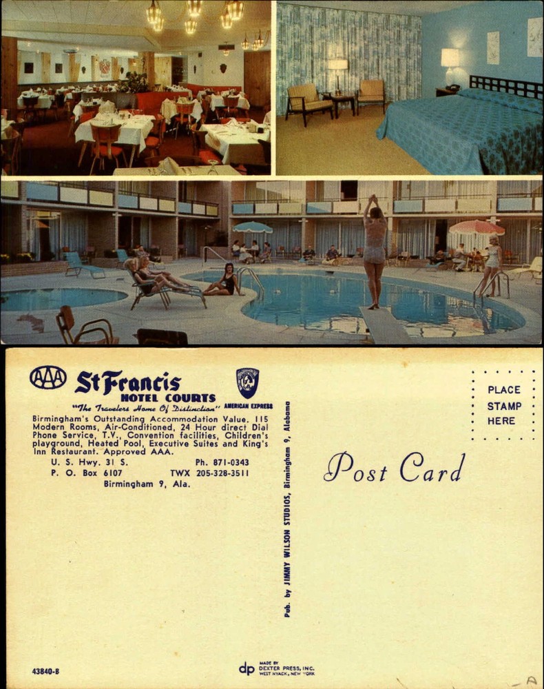 St Francis Hotel Courts Birmingham Alabama multi-view pool restaurant interior