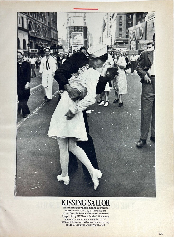 Kissing Sailor from 1945 Print from 1986 Life Magazine 50 Years Vintage Print Ad