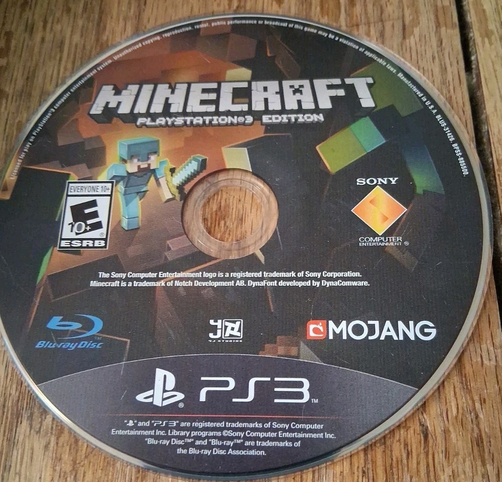 Sony Playstation 3 PS3 MINECRAFT.  No Manual Disc Only
