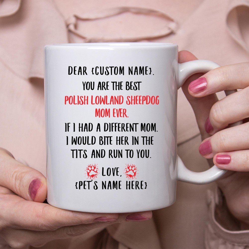 Polish Lowland Sheepdog Mom Gift Personalized Mothers Day Gift Mug Custom Name