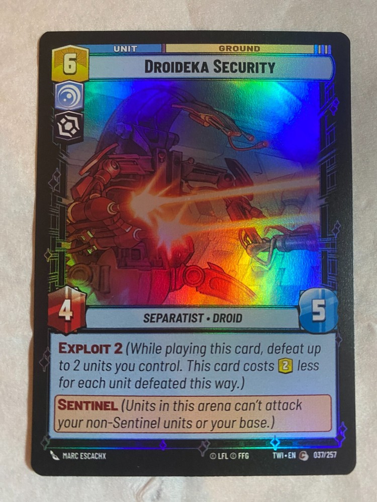 STAR WARS UNLIMITED TCG ToR DROIDEKA SECURITY Foil Card NM