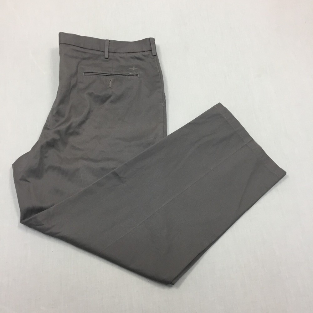 Dockers D3 Chino Trousers Cotton Pants Straight Fit Mens Size 42W 30L Grey
