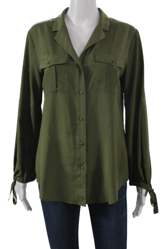 Banana Republic Women Collared Button Long Sleeve Basic Blouse Green Size SFree Shipping in US $100+ Orders | $6.95 Orders Below