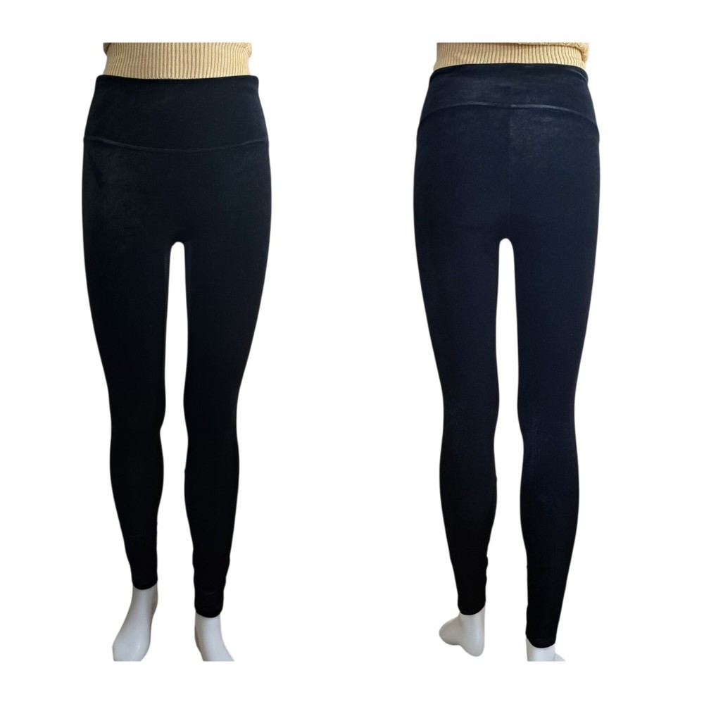 SPANX Women's Velvet High Waisted LEGGINGS/Pants Black Size Small
