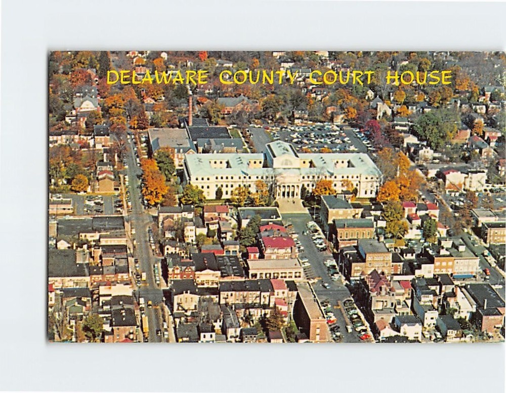 Postcard Aerial View Of The Delaware County Court House At Media Pennsylvania