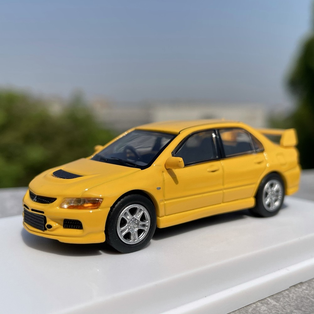 1:64 Mitsubishi Lancer Evolution Evo Yellow Diecast Model JDM Collector Car Rare