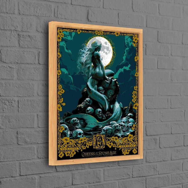 Queens Of The Stone Age Dark Mermaid Fantasy Rock Art Poster
