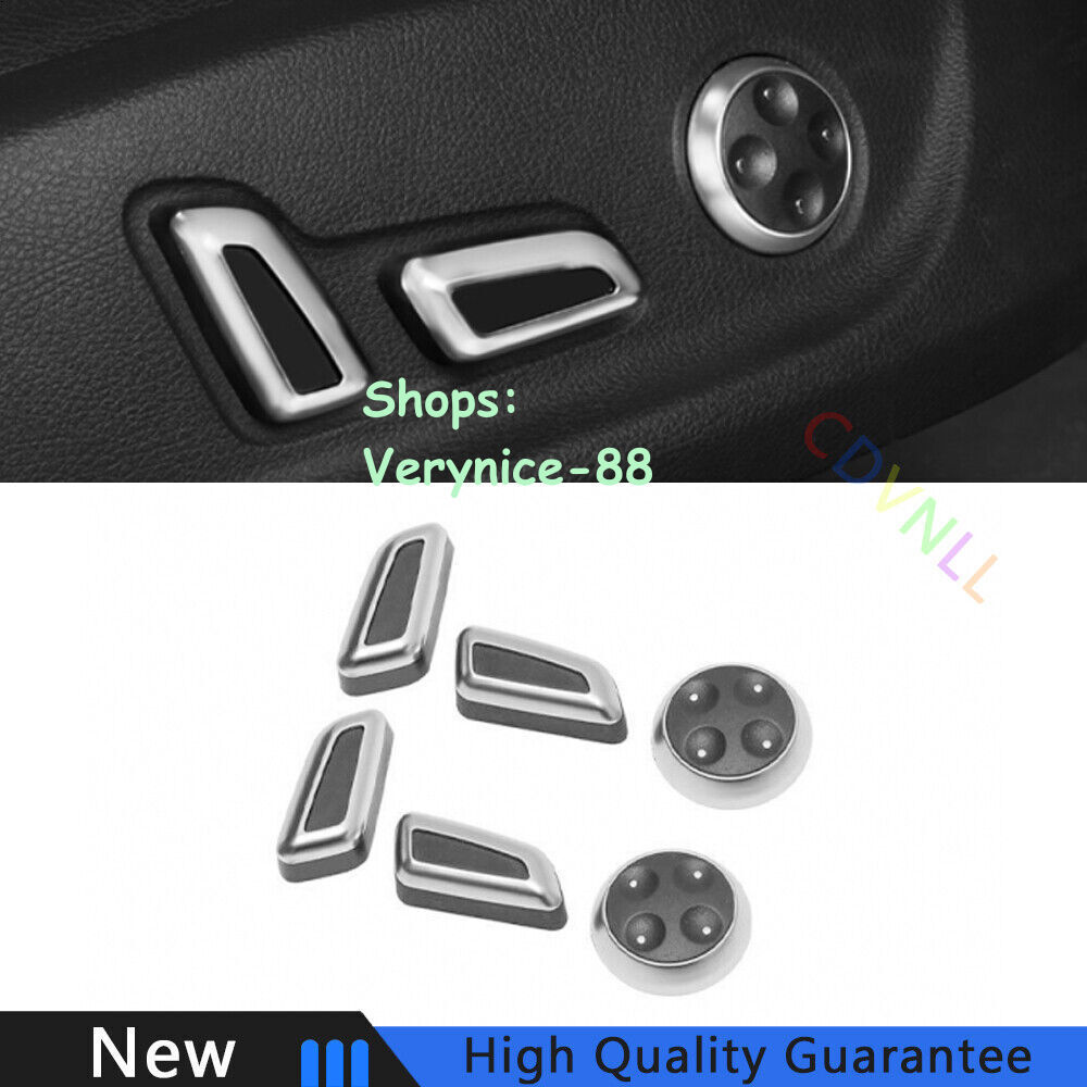 Fit For Audi A4 A5 2009-2016 Matte Silver Car Seat Button Handle Cover Trim 6PCS