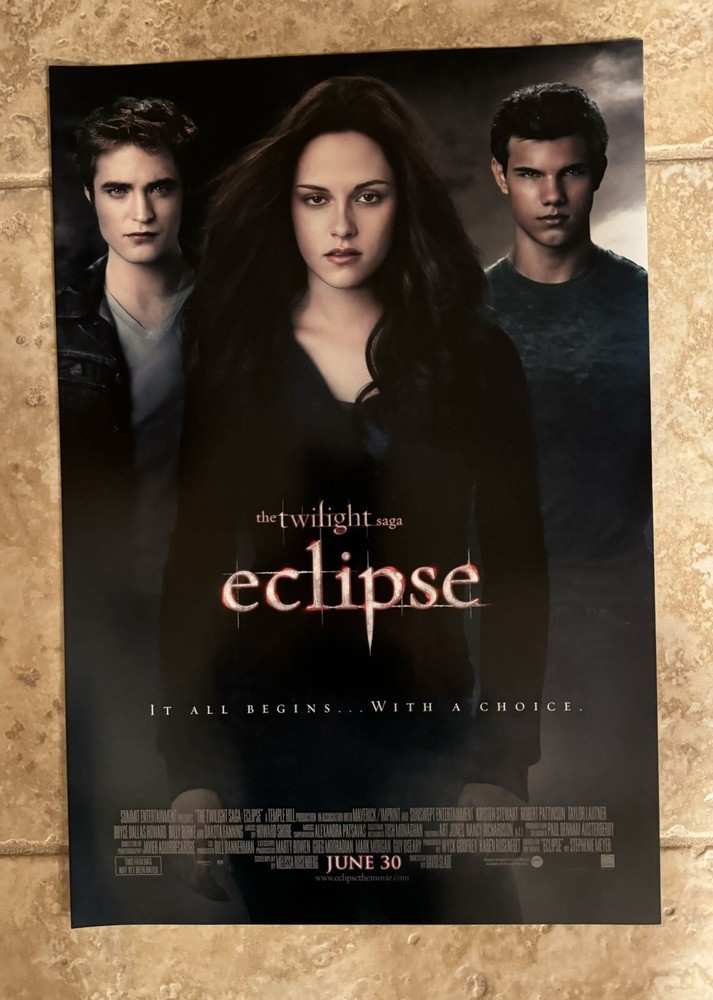 The Twilight Saga Eclipse 2010 Movie Poster 11x17 Bella, Edward & Jacob