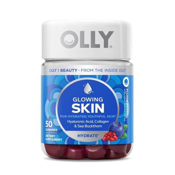 OLLY Glowing Skin Vitamin Gummy, Hyaluronic Acid, Plump Berry, 50 Ct-image